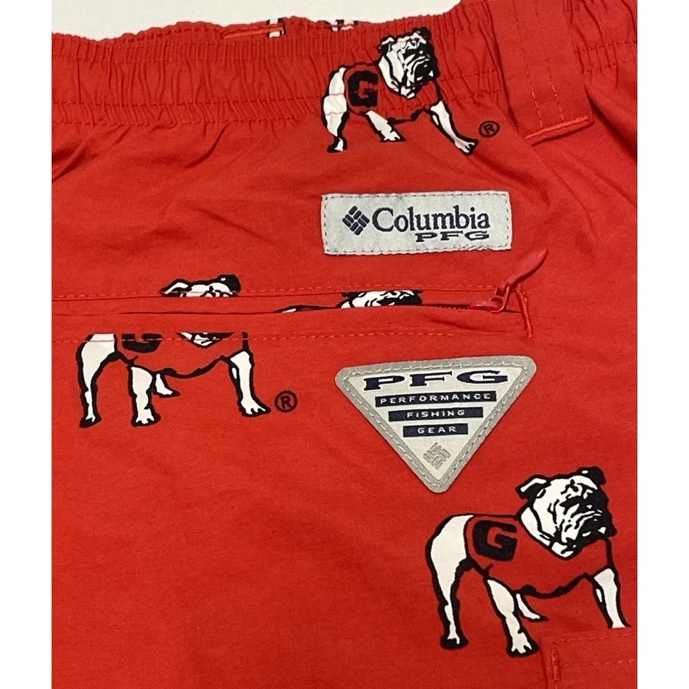 NWT Columbia Georgia Bulldogs Red Retro Backcast II Swim Trunks Lined Men's XL